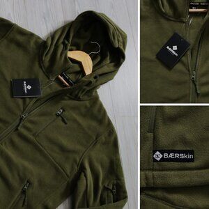 BAERSkin Tactical Fleece Hoodie Green Men's L Pockets Utility Hiking Military